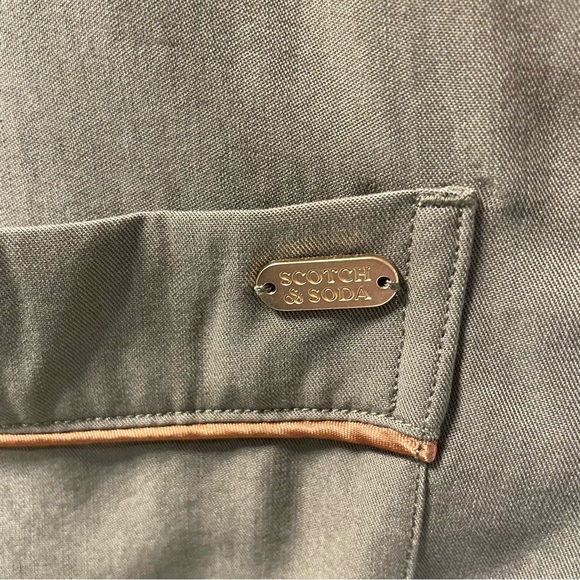 NWT Scotch & Soda Pyjama Loose Fit Belted Blazer Green Army Size Extra Small - Picture 6 of 11